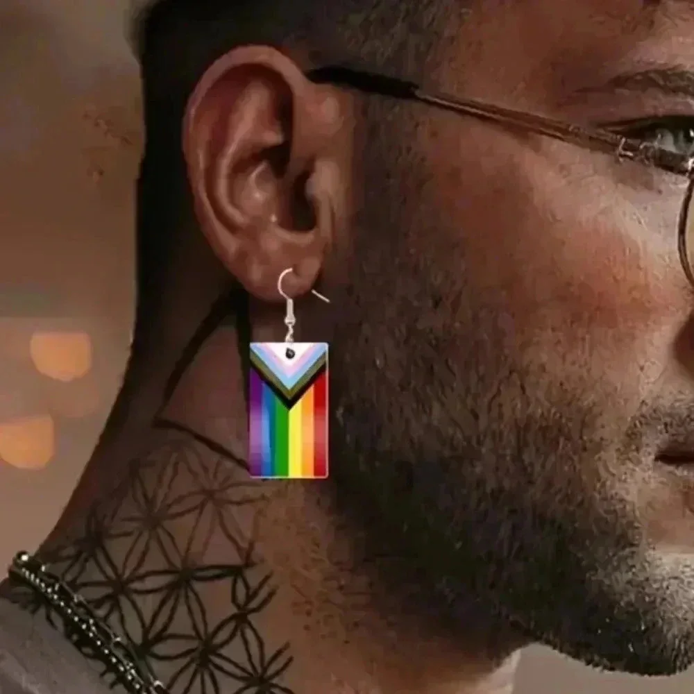 Progress Flag Pride Earrings LGBTQ